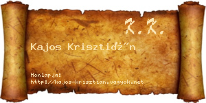 Kajos Krisztián névjegykártya