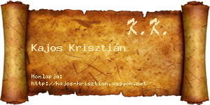 Kajos Krisztián névjegykártya